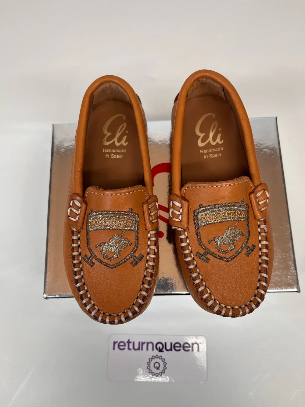 Kids Tan Leather Moccasin Loafers